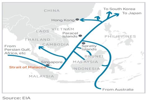 South China Sea Oil Lng Trade Routes Source Quoted From The South