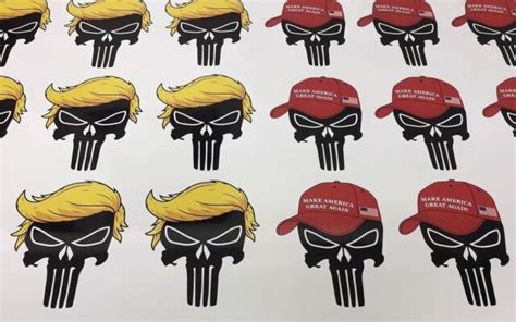 2020 Donald Trump Hair Punisher Skull Decal Bumper Sticker 6in Uv
