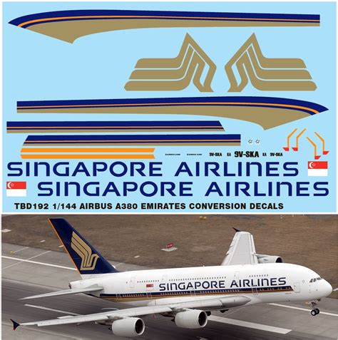 Buy 1144 Airbus A380 Singapore Airlines Livery Revell Decals Tb Decal