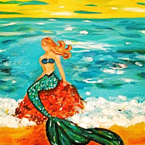 Mermaid Painting Siren Mermaid Original Paintings Original Artwork