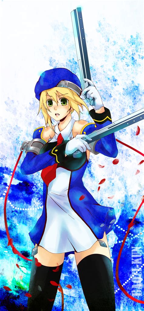 Safebooru Beret Blazblue Blonde Hair Bolverk Dual Wielding Green Eyes