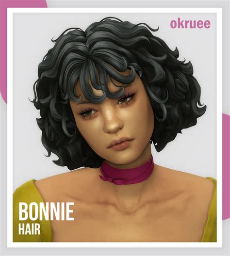 Bonnie Hair Okruee On Patreon Sims 4 Curly Hair Sims Hair Sims 4