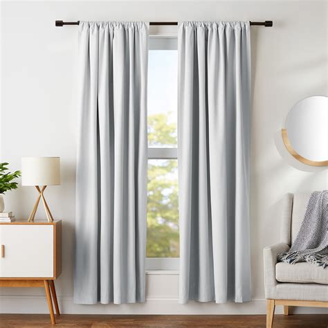 Amazon Basics Room Darkening Blackout Window Curtain With Tie Back 52