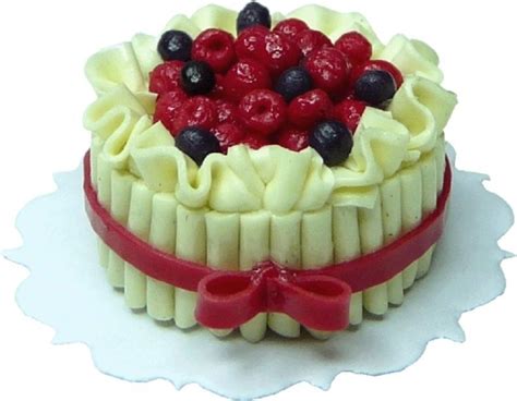 dollhouse miniature fancy fresh fruit filled cake by bright delights ebay miniature food
