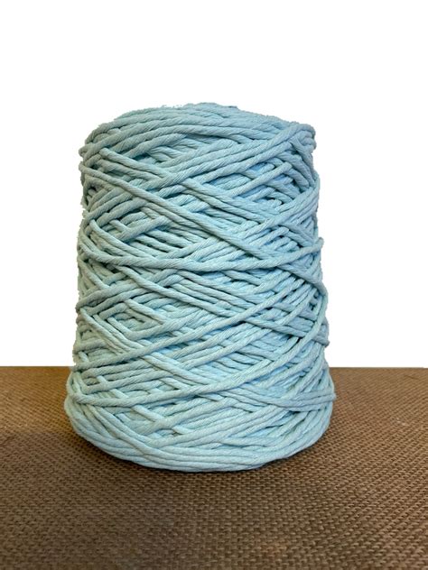 1kg Coloured 1ply Recycled Macrame Cotton String 3mm Seafoam Knot