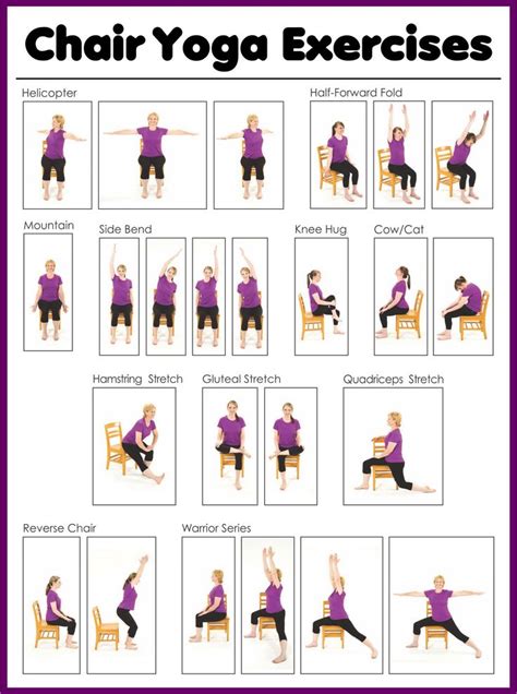 Printable Chair Yoga Exercises For Seniors Chair Yoga Chair Pose Yoga Yoga For Seniors