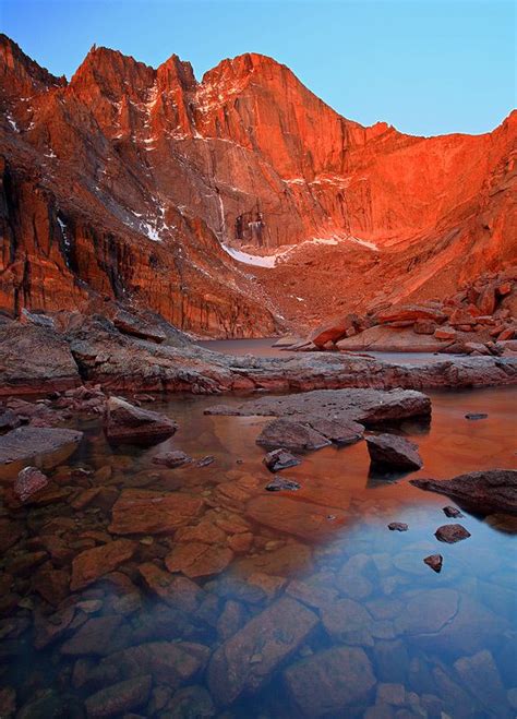 Chasm Lake And Longs Peak Rocky Mountain National Park Colorado