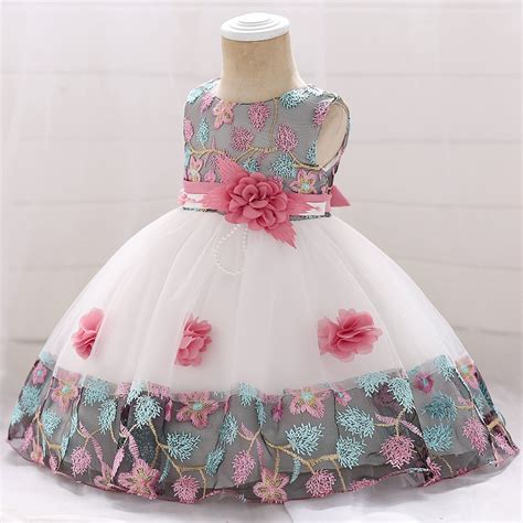 Elegant Baby Girls 1st Birthday Ball Gown Dress For Toddler 1 2 Yrs