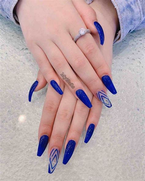 Soft Acrylic Nail Design Royal Blue Nails Blue Nail Designs Royal