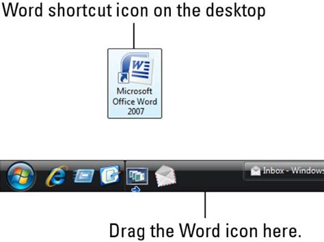 How To Open Word 2007 With The Quick Launch Toolbar Dummies