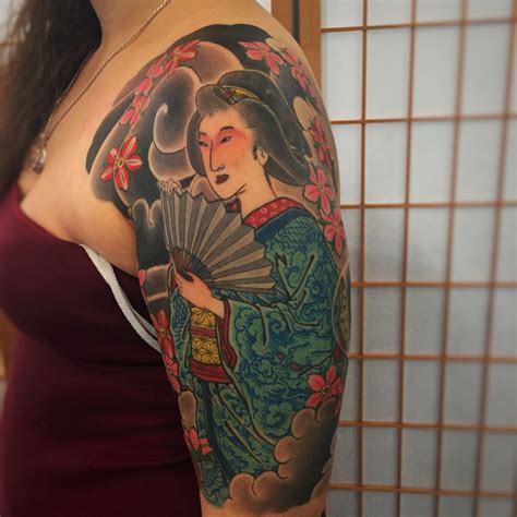 Japanese Geisha Arm Halfsleeve Tattoo By Kyle Ward Kyledubb Phoenix