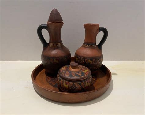Vintage Pisac Cusco Peru Pottery Set Etsy
