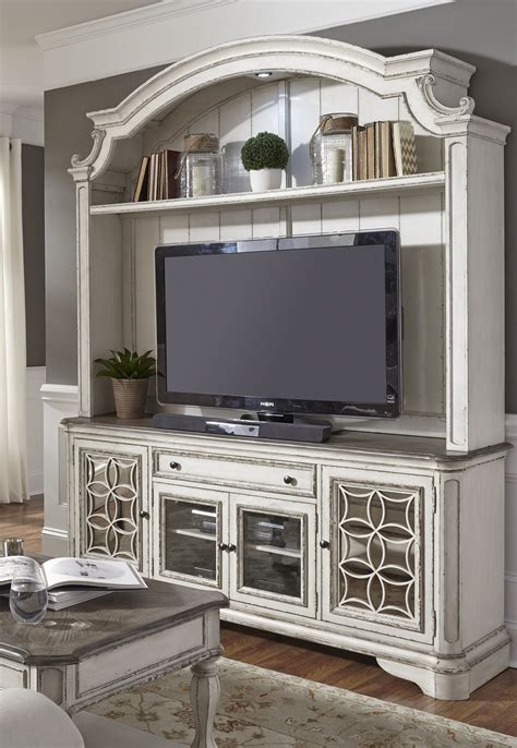 Magnolia Manor Antique White Entertainment Center From Liberty