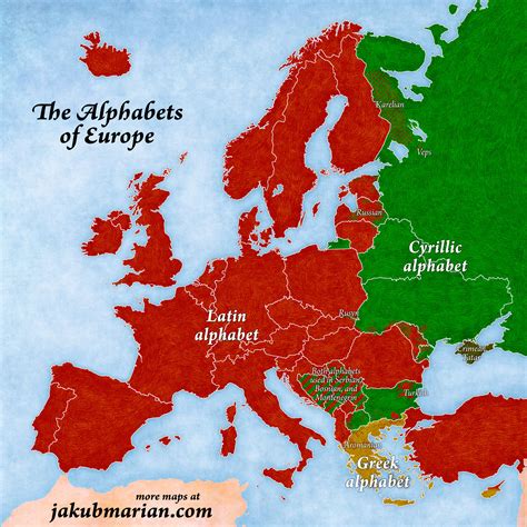 Alphabets Of Europe Map
