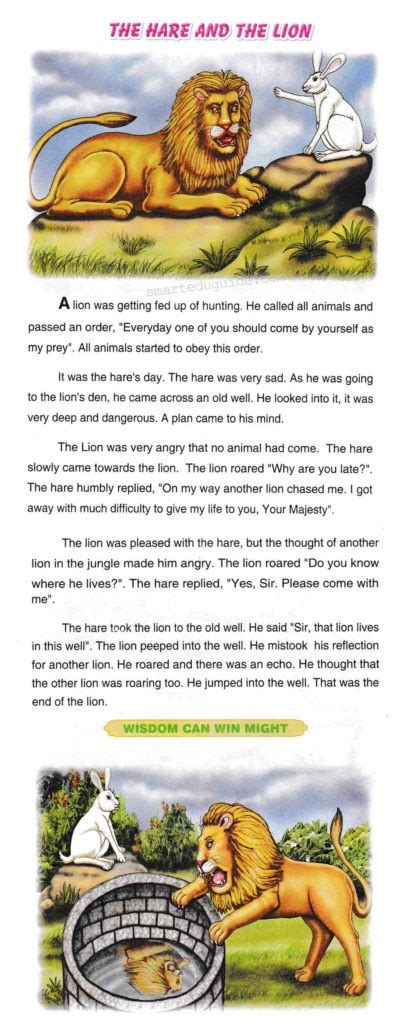 The Hare and the Lion kids easy English short stories Pdf ...