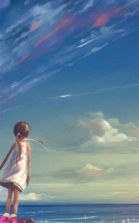 800x1280 Anime Girl Looking At Sky Nexus 7samsung Galaxy Tab 10note