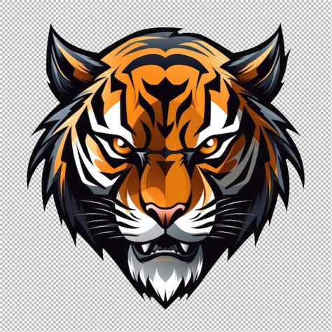 Logotipo De La Mascota De Cara De Tigre Aislado En Un Fondo