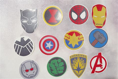 Avengers Sticker Pack Marvel Stickers Avengers Logo Etsy