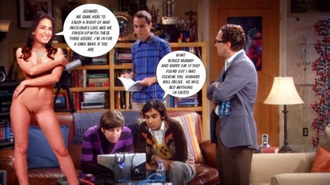 Post Aarti Mann Fakes Howard Wolowitz Jim Parsons Johnny Galecki Kunal Nayyar Leonard