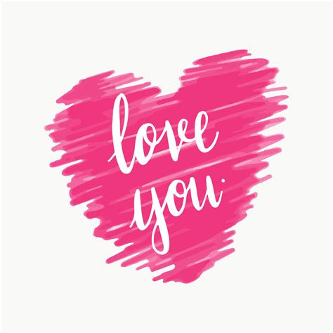 Love You Typography Vector In Pink Download Free Vectors Clipart