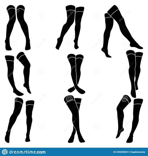 Women Stocking Silhouette Simple Minimalist Vector Icon Female Legs