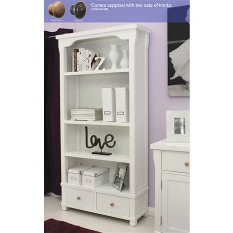 Hampton White Painted Bookcase With Drawers