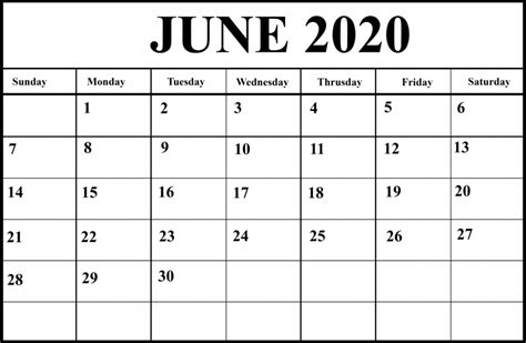 Pin On June 2020 Calendar