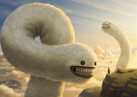 Fuzzy Cloud Worms By Andrew Mcintosh Monster Concept Art Scary Art