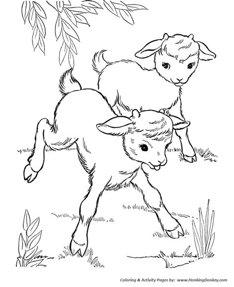 Farm Animal Coloring Pages Printable Baby Goats Coloring Page And Kids Activity Sheet
