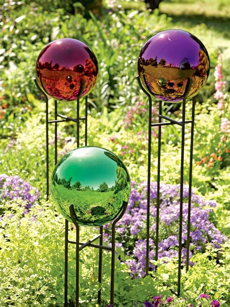 Gazing Ball Garden Globes Solar Light Crafts Yard Art