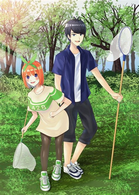 Nakano Yotsuba And Uesugi Fuutarou 中野四葉 イラスト 花嫁 イラスト