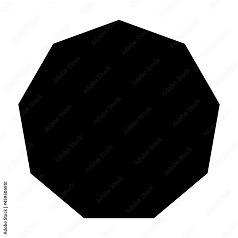 Nonagon Shape Symbol Vector Icon For Creative Graphic Design Ui Element