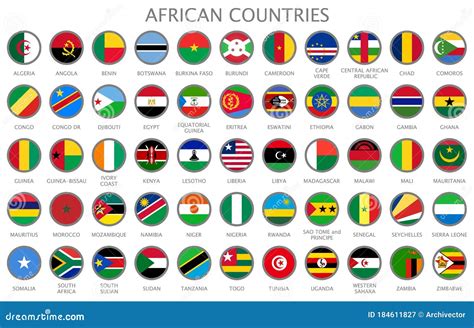 55 Flags Of The African Continent Stock Vector Illustration Of