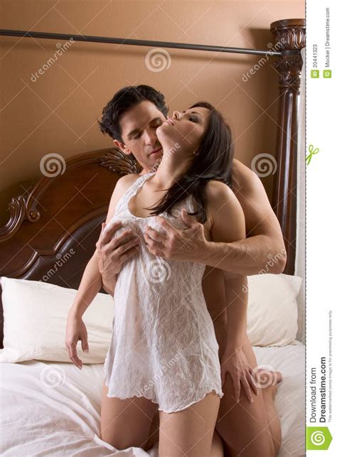Loving Young Nude Erotic Sensual Couple In Bed Stock