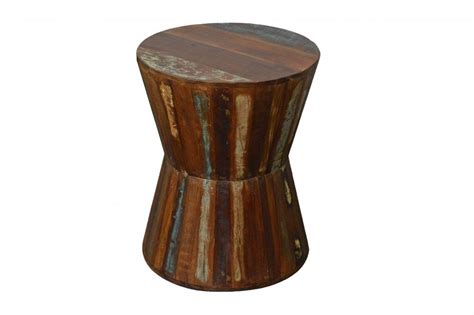I used the table saw and chop saw to cut the wood to size, pallet wood thickness can vary but in the third image are a few measurements that should help you build yours. Hourglass Shape Rustic Reclaimed Wood Side Table Stool ...