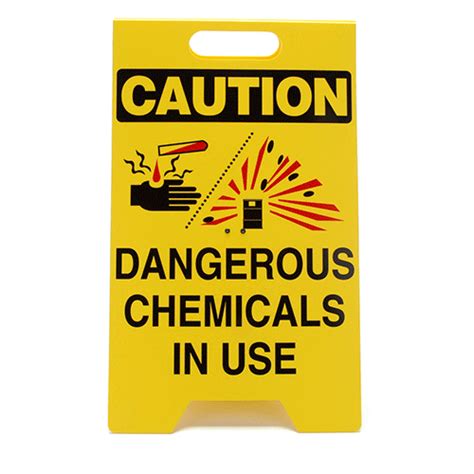 Caution Chemicals In Use Floor Stand Seton
