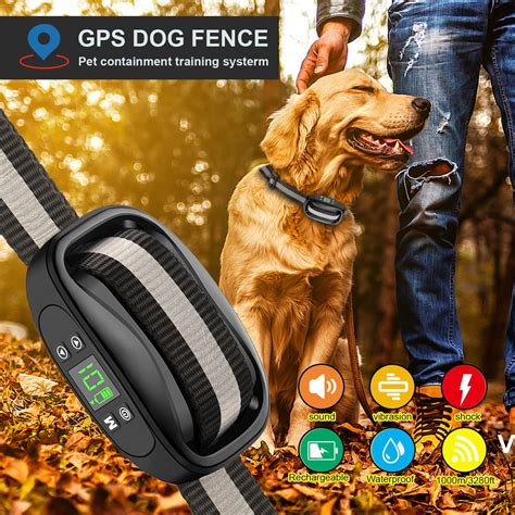 Gps Wireless Dog Fence Pet Containment System Pet Training Collars