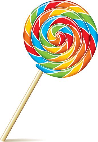 Colorful Lollipop Isolated On White Vector Stock Illustration