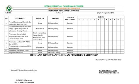 Doc Rencana Kegiatan Tahunan Dokumentips