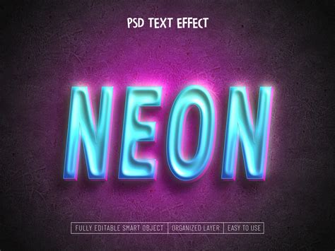 Artstation Neon Psd Fully Editable Text Effect Layer Style Psd