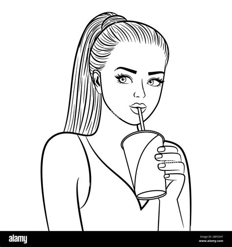 Black And White Pretty Girl With Paper Cup Flirting Pretty Young Lady