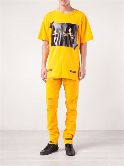 Saksfifthavenue.com has been visited by 100k+ users in the past month Off-White c/o Virgil Abloh Front Graphic T-Shirt in Yellow ...