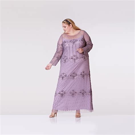 Plus Size Lavender Prom Maxi Gown Hand Embellished Dress Etsy