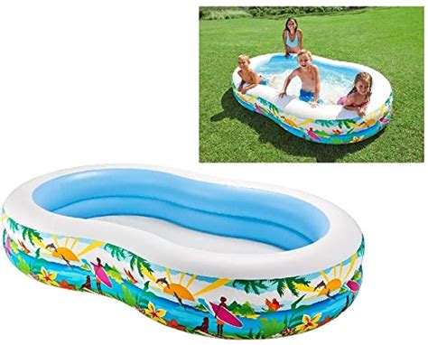 Intex Swim Center Paradise Inflatable Pool 103in X 63in X