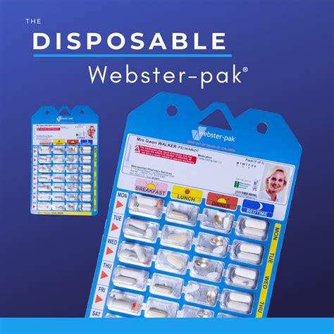 Webster Pak 28 Disposable Webstercare Medication Management