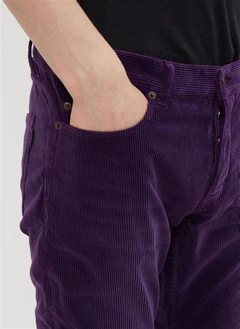 Lyst Saint Laurent Slim Fit Corduroy Pants In Purple In Purple For Men