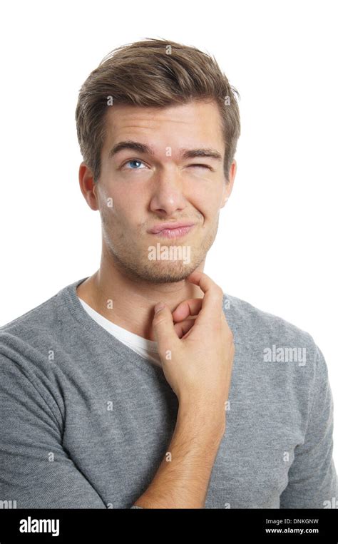 Young Man Thinking Stock Photo Alamy