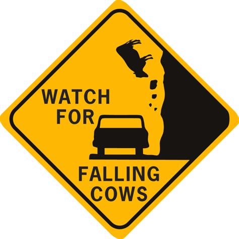 Cow Watch For Falling Cows World Famous Sign Co