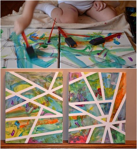 Abstract Art With Tape For Kids To Enjoy Toddler Art
