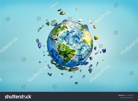 3d Rendering Earth Globe Getting Crushed Stock Illustration 1212210919